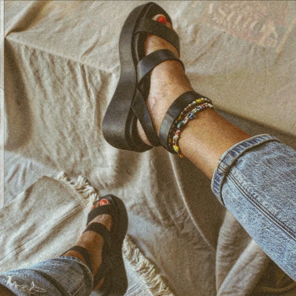 🚨LOW STOCK ALERT🚨// Black Strappy Chunky platform Sandal - Picture 4 of 5